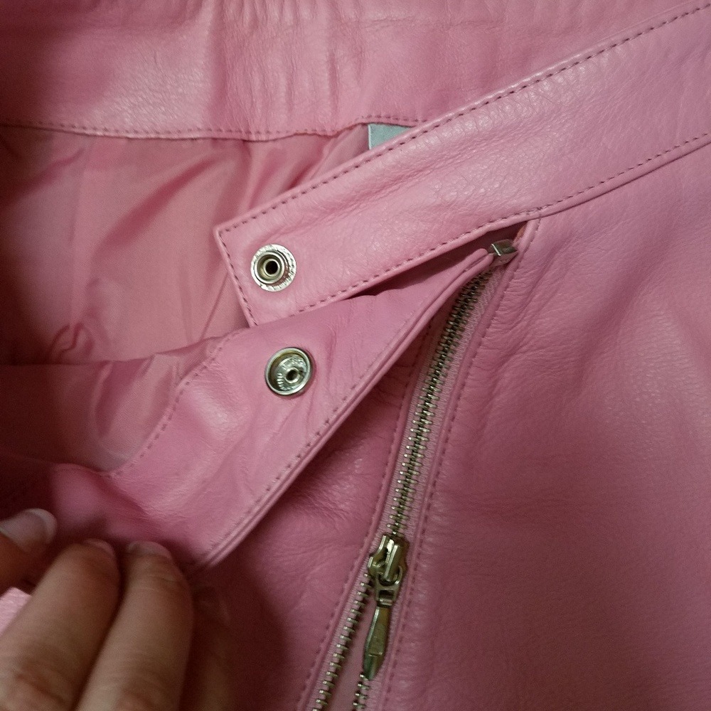 WILSON'S LEATHER MAXIMA PINK LEATHER MINISKIRT! - Picture 6 of 8